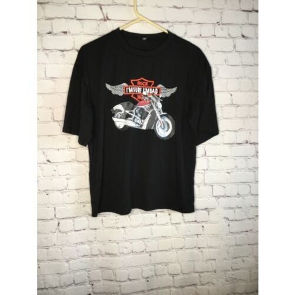 Graphic Tee Women’s L, Mens-S Black Graphic T-Shirt”‎ Rock I’m Sure I’m Bad”